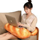 Plüschkissen 70 cm in Form eines französischen Brotes, großes kuscheliges Baguette-Essen, Dekoration fürs Schlafzimmer, Schlafbegleiter für Kinder und Erwachsene 2