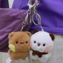 Plush Keyring with Cute Teddy Bear Soft Mini Toy Decoration for Bag or Keys 4