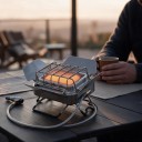 Plynový kempingový varič a ohrievač s infračerveným žiarením 2,5 kW, 1 kg, nerezová oceľ a keramika, strieborný, na kempovanie a outdoor 6