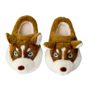 Plysch Husky Dog Tofflor Mjuka House Tofflor med halkfri sula Söta hundtofflor för vinter Varma vinterskor 3