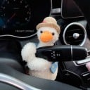 Plyschanka med hatt bildekoration för vindrutetorkare eller blinkers inredningsprydnad plyschfigur 2
