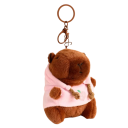 Plyšova Capibara llavero mochila o bolso Talisman suave y adorable de felpa con capucha Accesorio de regalo para amantes de los animales 4
