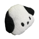 Plyšový bederní polštář do auta štěně design cca 41 × 33 cm měkký pohodlný černo bílý opěrka zad doplněk interiéru 1