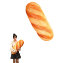 Plyspude 70 cm i form af franskbrød Stor hyggelig baguette Maddekoration Soveværelses Sovekammerat til børn og voksne 4