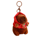 Plyșul kapibara breloc pentru chei Rucsac sau geantă Talisman moale și drăguț din pluș cu glugă Accesoriu cadou pentru iubitorii de animale 3
