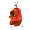 Plyșul kapibara breloc pentru chei Rucsac sau geantă Talisman moale și drăguț din pluș cu glugă Accesoriu cadou pentru iubitorii de animale 2