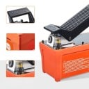 Pneumatisch-hydraulische voetpomp 10.000 PSI 1,6 l tank met metalen behuizing in oranje kleur voor het richten van carrosserieën en trekframes 2