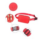 Pochete feminina em poliéster com dois compartimentos com fecho Alça larga ajustável com fecho de plástico Forma compacta para a cintura 18 x 6