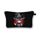 Pochette cosmétique pour femmes avec motif de sorcière et Halloween 13 x 21,5 cm Forme plate avec fermeture éclair et lien Imprimé saisissant 2