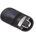 Pochette de blocage de signal pour clé de voiture, noire, en cuir PU pour protection contre le skimming 2