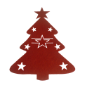 Pochette de Noël pour couverts en forme d'arbre 4 pièces 2