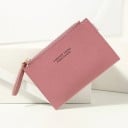 Pochette de voyage pour documents et cartes avec zip et languette Design plat minimaliste en simili cuir avec texture douce 14 x 9,5 x 0,5 6