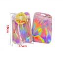 Pochette holographique cosmétique 10 × 6,5 cm étui transparent pour petits objets mini trousse de voyage pour cosmétiques bijoux et petits accessoires 7