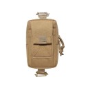 Pochette tactique 18x8 cm Couleurs neutres Sac de chasse sportif à la ceinture Pochette extérieure résistante avec poches Étui de randonnée 3
