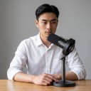 Podcast-Dynamikmikrofon USB und XLR 192 kHz 24 bit mit Tischständer und Geräuschreduzierung schwarz für Content-Erstellung und Heimstudio 3