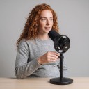 Podcast-Dynamikmikrofon USB und XLR 192 kHz 24 bit mit Tischständer und Geräuschreduzierung schwarz für Content-Erstellung und Heimstudio 5