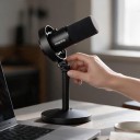Podcast Dynamische Microfoon USB en XLR 192 kHz 24 bit met Bureau Standaard en Ruisonderdrukking Zwart voor Inhoud Creatie en Thuisstudio 2
