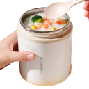 Podgrzewacz do żywności ze stali nierdzewnej 600 ml, 5 V/12 V/24 V, USB, elektryczny, przenośny pojemnik na lunch, podgrzewacz piknikowy, 10 W, kompaktowy pojemnik z pokrywką 5