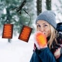 Podgrzewane wkładki do rękawic USB 5 V Zestaw 2 wkładek grzewczych 8,5 x 6,5 cm Włókno węglowe Czarne Podgrzewacz rąk na zimę i sport 3