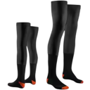 Podkolenky pod moto boty 1 pár Vysoký střih nad koleno Polyester a nylon Černé s oranžovou špičkou a patou Unisex moto oblečení 2