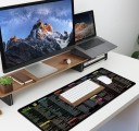 Podložka pod myš a klávesnici 800x300x2mm velká černá s potiskem pro kancelář, pracovní stůl i domácí herní setup 3