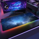 Podložka pod myš a klávesnici s LED osvětlením 350x600x3mm modrá s motivem vesmírné galaxie a hvězdné mlhoviny pro hraní a práci na PC 2