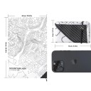 Podložka pod stan 90 x 60 cm Voděodolná a ultralehká Potisk vrstevnicové mapy Zpevněný roh s očkem Bílá Na kempink a turistiku Papír 2