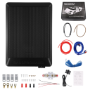 Podofo aktivní subwoofer do auta 600 W tenký podsedadlový basový reproduktor se zesilovačem 19,8 x 28,3 x 8,2 cm černý 12 V 4 Ω 2