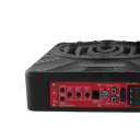 Podofo tenký subwoofer do auta 1200 W aktivní podsedadlový s LED osvětlením 29 x 21,8 x 7,2 cm hliníkový černý 4 Ω se zesilovačem 2