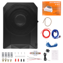 Podofo ultra tynd subwoofer til bil 1000 W aktiv under sæde bas højttaler med forstærker 28 x 20 x 7,5 cm sort 12 V 2,8 Ω 3