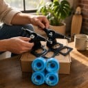 Podvosky CX4 pour skateboard 6,25 pouces avec roues et roulements Ensemble avec rondelles et vis Trucks noirs Pour la construction 6