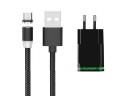 Podwójna ładowarka USB z magnetycznym kablem Micro USB 2