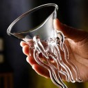 Pohár na koktejly vo tvare medúzy dekoratívna sklenica na stopke výška 13 cm z číreho skla 100 ml originálna sklenica na servírovanie nápojov 3
