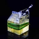 Pohár na mlieko 250 ml z číreho skla dekoratívna sklenica v tvare krabice na mlieko výška 10 cm rozmery 7 × 7 cm pre nápoje 4