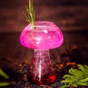 Pohár na nápoje vo tvare huby 285 ml dekoratívna sklenica výška 12,5 cm z číreho skla originálna sklenica na servírovanie koktailov 4