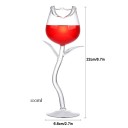 Pohár na víno v tvare ruže 100 ml dekoratívna sklenica na stopke výška 22 cm z číreho skla originálna sklenica na servírovanie nápojov 2