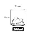 Pohár na whisky 200 ml reliéf hory priemer 71 mm výška 72 mm priehľadná sklenica na whisky rum alebo destiláty pre domáce použitie 2