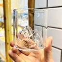 Pohár na whisky 200 ml reliéf hory priemer 71 mm výška 72 mm priehľadná sklenica na whisky rum alebo destiláty pre domáce použitie 3