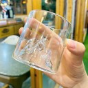 Pohár na whisky 200 ml reliéf hory priemer 71 mm výška 72 mm priehľadná sklenica na whisky rum alebo destiláty pre domáce použitie 4