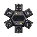 Pohyblivé LED fény 80 W RGB sugárzó távirányítóval és DMX 237 x 140 mm tápegység 90-240 V fekete partira és diszkóra, valamint színpadra 2