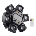 Pohyblivé LED svetlo 80 W RGB lúčové s diaľkovým ovládaním a DMX 237 x 140 mm napájanie 90-240 V čierne na párty a disco aj pódium 3