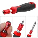 Poignée manuelle pour embouts de 6,35 mm avec mécanisme de verrouillage rapide et finition antidérapante, longueur 135 mm en rouge ou bleu 2