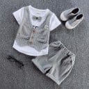 Poikien T-paita, jossa liivi ja shortsit L1141 16
