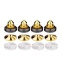 Pointes anti-résonance pour composants HiFi 4 pcs En cuivre avec filetage et écrou strié Comprend des socles et des roulettes adhésives 2,8 x 2,5 cm 1