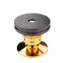 Pointes anti-résonance pour composants HiFi 4 pcs En cuivre avec filetage et écrou strié Comprend des socles et des roulettes adhésives 2,8 x 2,5 cm 6