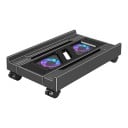Pojazdny stojak na komputerową obudowę 42,8 x 8,9 x 24–34 cm rozsuwany z wentylatorami RGB i kółkami z hamulcem w czarnym kolorze 4