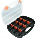 Pojemnik na śruby Plastikowy organizer 15 przegród Przenośna walizka na materiały łączące 32 x 25 x 6 cm 1
