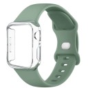 Pokrowiec na zegarek PC + silikonowy pasek do Apple Watch 38 mm Super zestaw ochronny twardy pokrowiec i miękki pasek kompatybilny 14