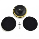 Polishing Kit for Drill 4 Inch 3 Wool Discs 11 cm Backing Plate 10 cm Hook and Loop Mounting Shaft White For Drill and Polisher 1
