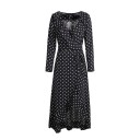 Polka Dot Dress with Long Sleeves - Black 2